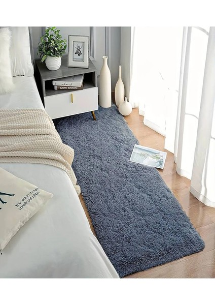 Yumuşak Modern Peluş Kaymaz Salon Oturma Çocuk Yatak Odası Mutfak Antre Antrasıt fırsatları