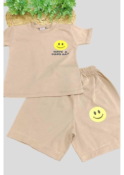 Unısex Çocuk Gülenyüz Baskılı Alt Üst 2li Takım Yazlık Ince fiyatları