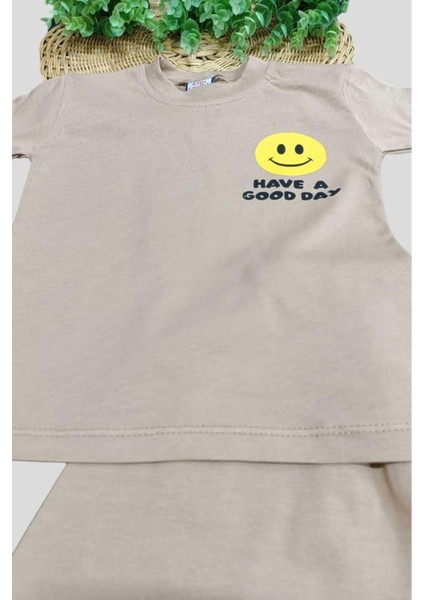 Unısex Çocuk Gülenyüz Baskılı Alt Üst 2li Takım Yazlık Ince fırsatları