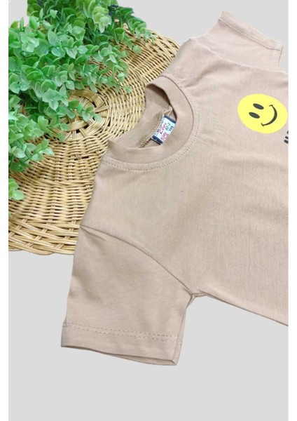 Unısex Çocuk Gülenyüz Baskılı Alt Üst 2li Takım Yazlık Ince indirimleri