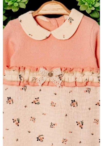 Fırfırlı Fiyonklu Bebe Yaka Patikli Tulum 0-12AY Alttan Çıt Çıtlı modelleri