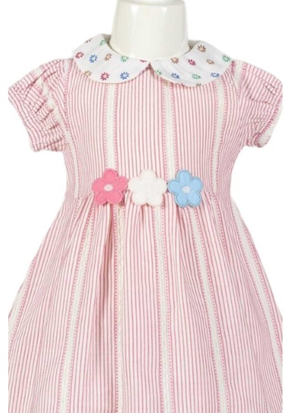 %100 Pamuk Kız Bebek/çocuk Bebe Yaka Çiçekli Büzgü Kol Elbise Organik modelleri