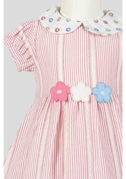 %100 Pamuk Kız Bebek/çocuk Bebe Yaka Çiçekli Büzgü Kol Elbise Organik fırsatları