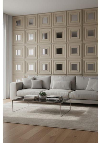 Krem 45X45 cm Dekoratif Duvar Paneli – 6’lı Set fiyatları