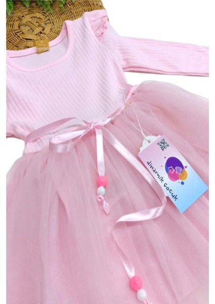 Kız Çocuk Tül Pamuklu Uzun Kol Özel Gün Doğum Günü Günlük Prenses Elbise fiyatları