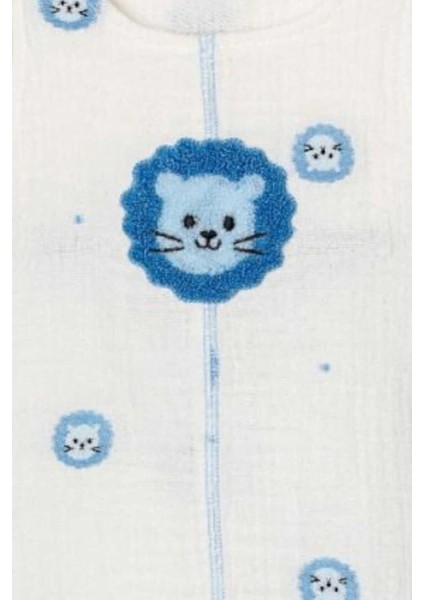 Erkek Bebek Müslin Tulum Aslan Nakışlı Alttan Çıtçıtlı 0-3-6-9-12AYLIK %100 Pamuk modelleri