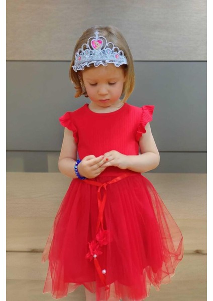 Kız Çocuk Tül Özel Gün Doğum Günü Günlük Prenses Elbise