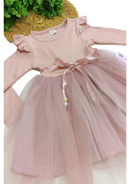 Kız Çocuk Tül Pamuklu Uzun Kol Özel Gün Doğum Günü Günlük Prenses Elbise modelleri