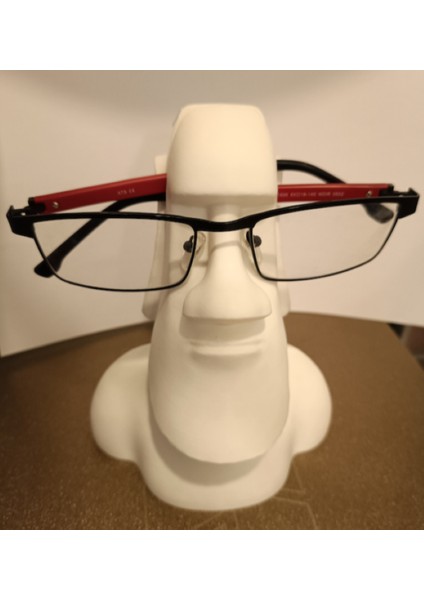 Moai Tasarımlı Gözlük Standı – Dekoratif Gözlük Tutucu, Masa Üstü Organizer, Gözlüklük Modeli