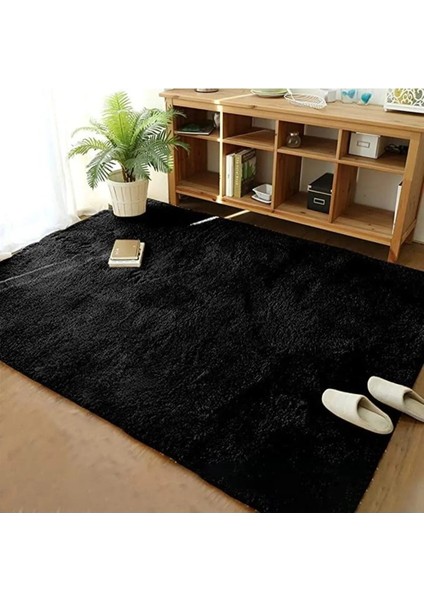 Yumuşak Modern Peluş Kaymaz Salon Oturma Çocuk Yatak Odası Mutfak Antre Siyah modelleri