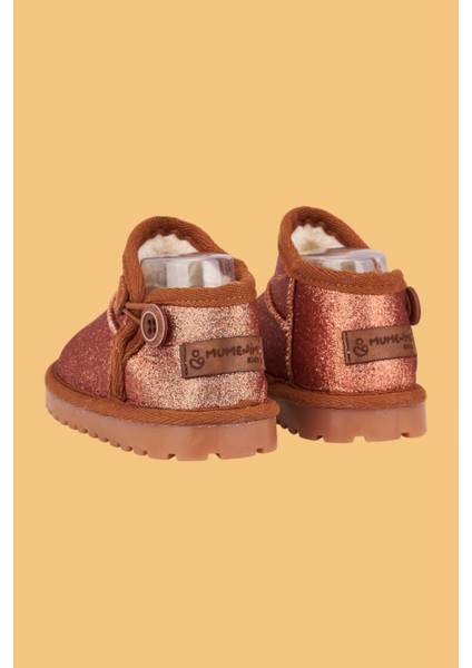 Aurora Kız Çocuk Bebek Simli Kışlık Taba Günlük Bot - Ortopedik Kaymaz Taban Sıcak Tutan Rahat Bot modelleri