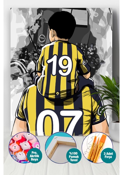 Baba ve Oğlu Sayılarla Boyama Seti