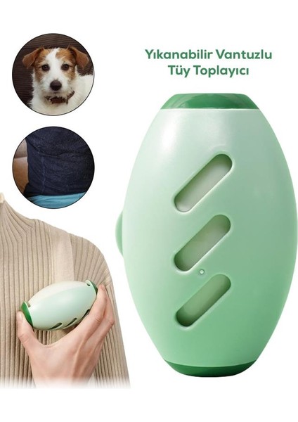 Yıkanabilir Vantuzlu Silikon Tüy Toplayıcı