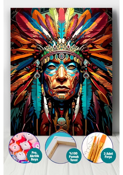 Kızılderili Sayılarla Boyama Seti