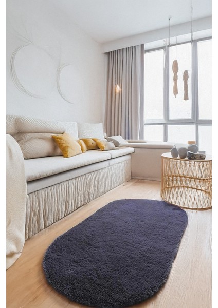Yumuşak Modern Peluş Kaymaz Salon Oturma Çocuk Yatak Odası Mutfak Antre Antrasıt