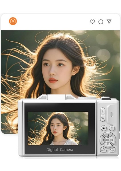 5k Dijital Kamera 75MP Uhd, 18X Zoom Autofomas 3 Ekranlı Aynasız Kamera, Seyahat Için Retro Tarzı Fotoğrafçılık Kameraları fırsatları