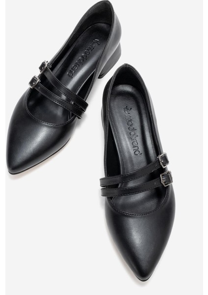 Kadın 2 Biyeli Topuklu Ayakkabı; Siyah Cilt indirimleri