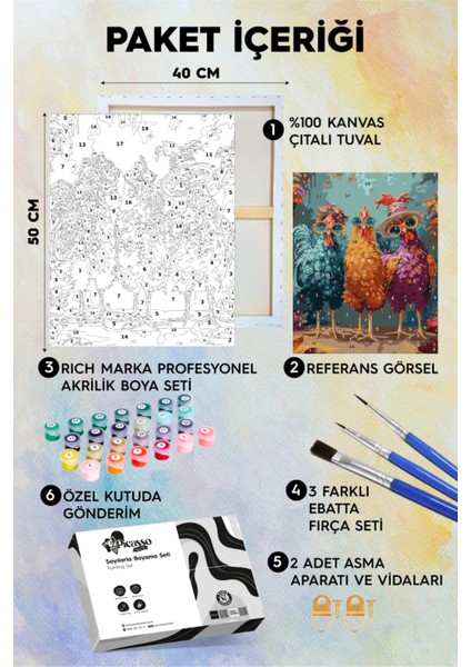 Üç Kız Kardeş Sayılarla Boyama Seti fiyatları