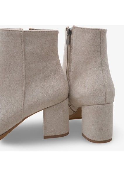 Melida Kadın Topuklu Bot Bej Süet modelleri