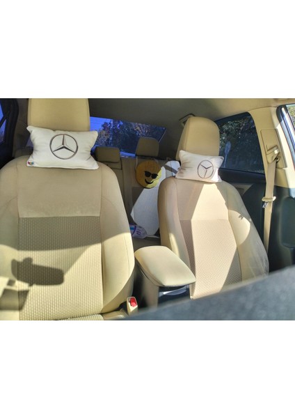 Mercedes Logo Baskılı Tüm Modellere Uyumlu Araç Boyun Yastığı, Baby Face Kumaş fırsatları