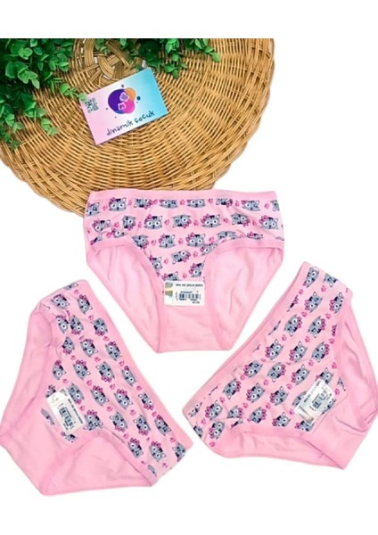 Kız Çocuk Kedili 3'lü Slip Külot Takımı Renkli fiyatları