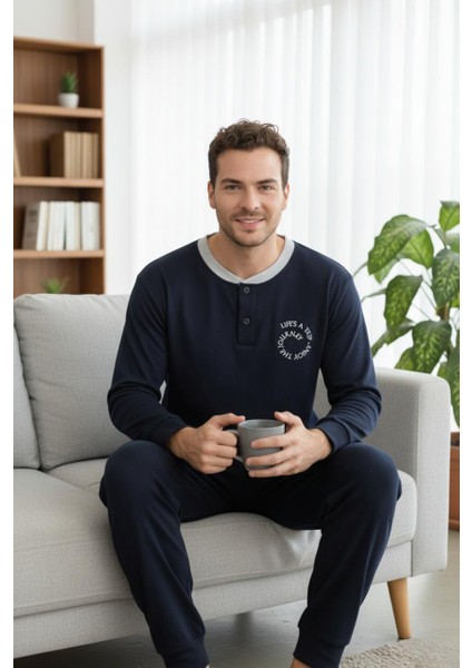 Konforlu Interlok Kışlık Yumuşak Erkek Ev Giyim | Erkek Pijama Takımı fırsatları