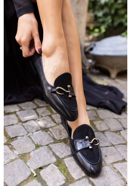 Touch Kadın Siyah Özel Ithal Aksesuar Loafer fiyatları