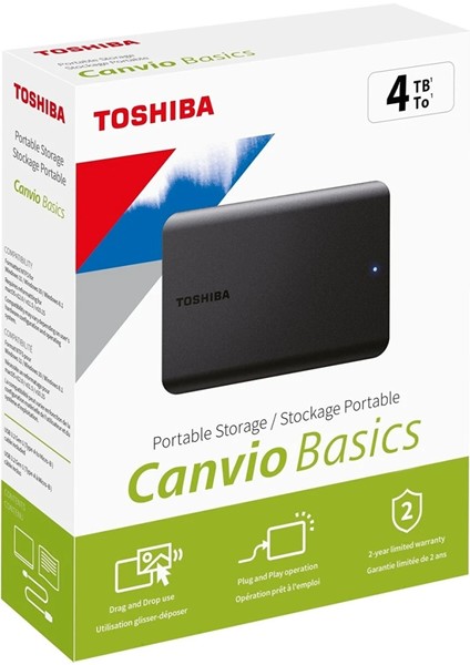 Toshıba HDTB540EK3CA, Canvio Basic, 4tb, 2.5" USB 3.2, Taşınabilir, Harici Hdd, (Black) indirimleri