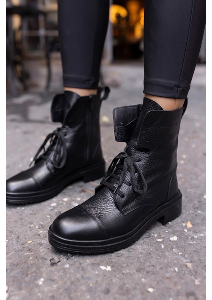 Rocco Kadın Kahve Gercek Deri Postal Bot