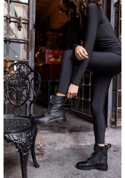 Rocco Kadın Kahve Gercek Deri Postal Bot