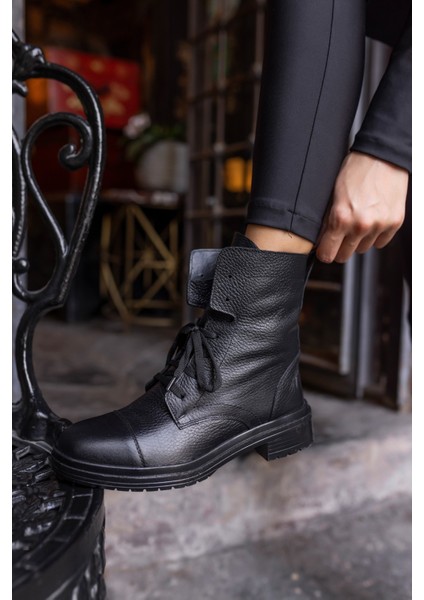 Rocco Kadın Kahve Gercek Deri Postal Bot