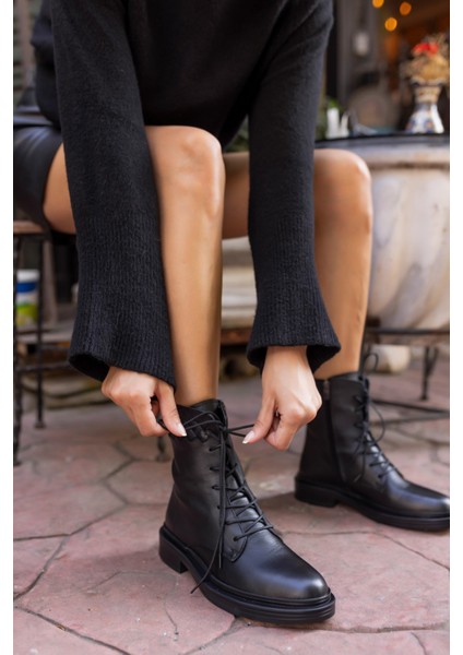 Vesa Kadın Siyah Gereck Deri Bot fırsatları