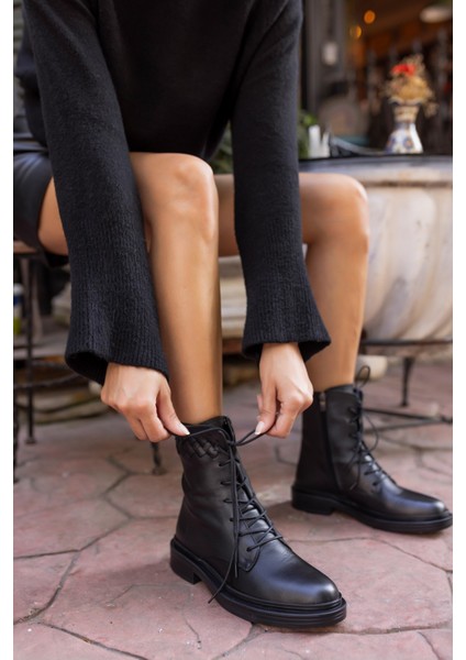 Vesa Kadın Siyah Gereck Deri Bot indirimleri