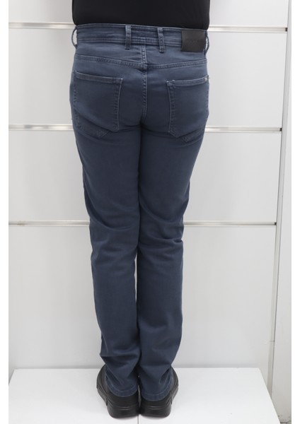 Fistan Store Erkek Koyu Mavi Yüksek Bel Rahat Kesim Boru Paça Jean Pantolon fırsatları