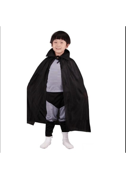 Litae Trend Siyah Renk Yakalı Çocuk Pelerin