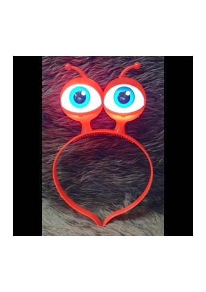 Mdb LED Işıklı &amp; Pilli Uzaylı Göz Parti Tacı Kırmızı Renk