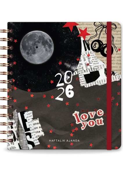 2026 18X20 Spiralli Haftalık Kare Ajanda 12 Aylık - Kolaj fırsatları