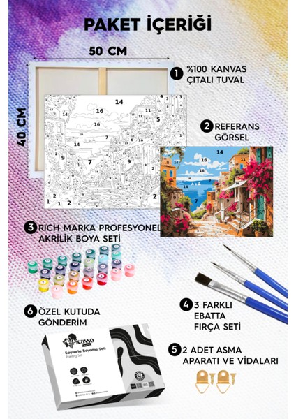 Çeşme Evleri Sayılarla Boyama Seti fiyatları