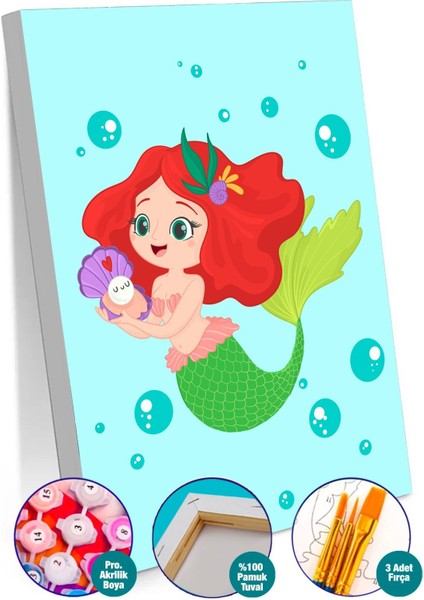 Deniz Kızı Sayılarla Boyama Seti