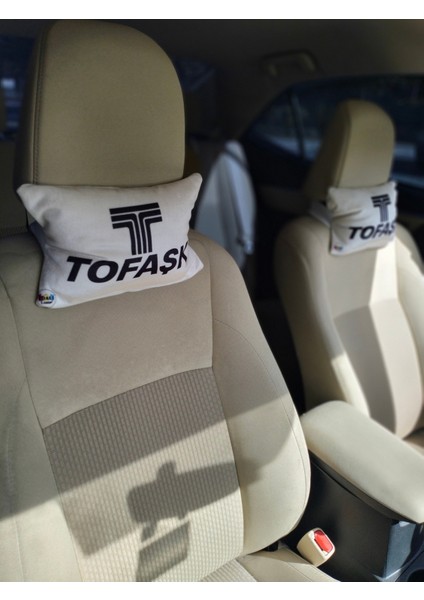 Tofaşk Logo Baskılı Tüm Modellere Uyumlu Araç Boyun Yastığı, Baby Face Kumaş