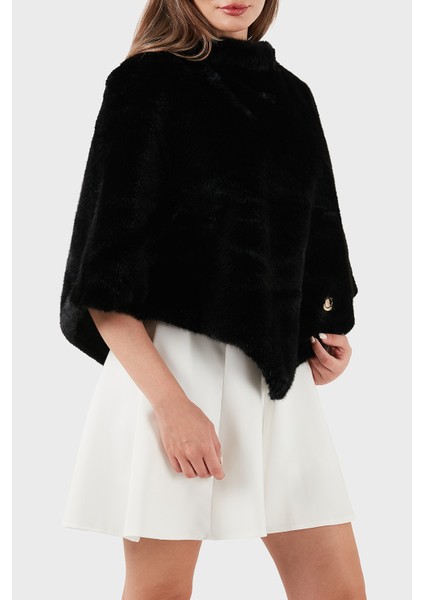 Shaida Comfort Fit Bisiklet Yaka Yumuşak Dokulu Peluş Panço AW5411POL03 Bayan Panço AW5411 POL03 Bla fırsatları