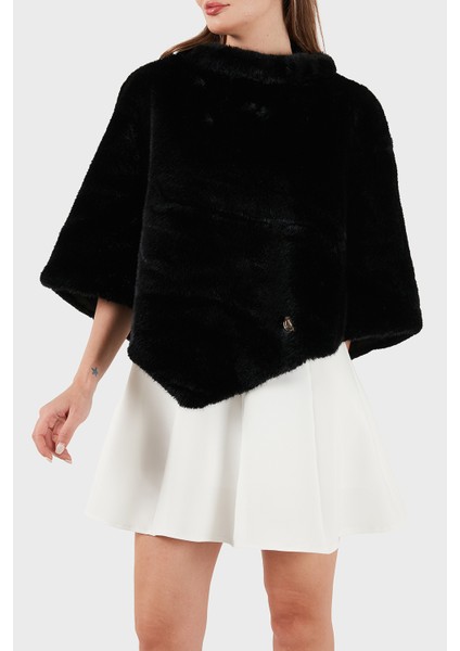 Shaida Comfort Fit Bisiklet Yaka Yumuşak Dokulu Peluş Panço AW5411POL03 Bayan Panço AW5411 POL03 Bla indirimleri