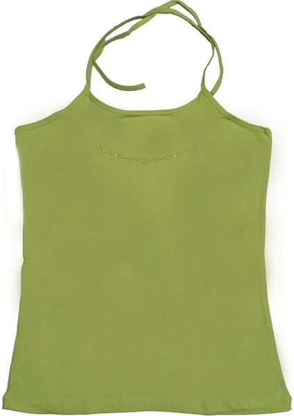 Boyundan Bağlamalı Taş Işlemeli Atlet