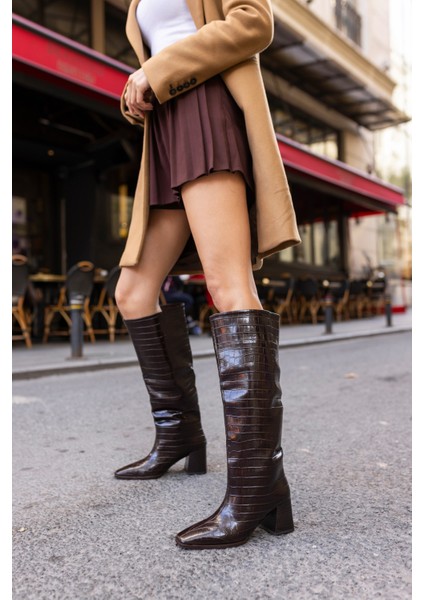 Kalımba Kadın Kahve Kroko Çizme fiyatları