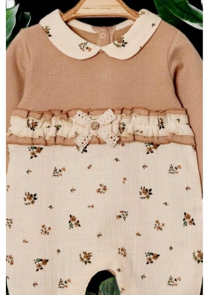 Fırfırlı Fiyonklu Bebe Yaka Patikli Tulum 0-12AY Alttan Çıt Çıtlı modelleri