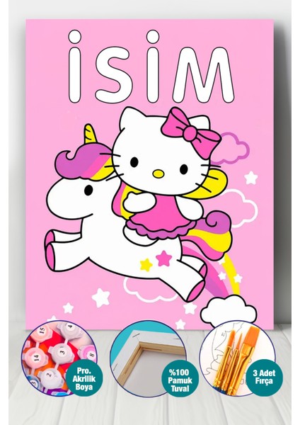 Isme Özel Hello Kitty Sayılarla Boyama Seti