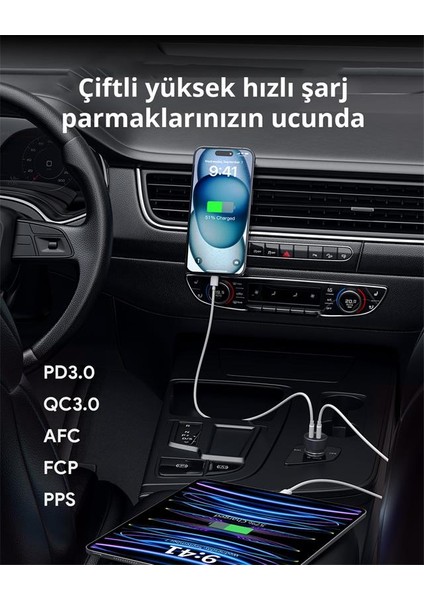 CC-Y23-BK 65W 2* Type-C Pd Araç Şarj Cihazı modelleri