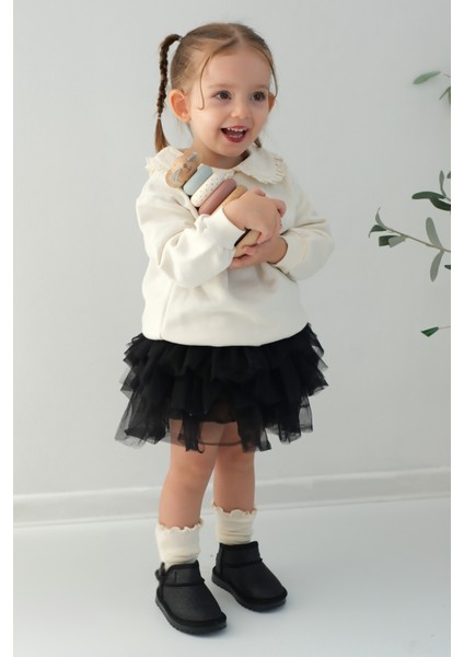 Aurora Kız Çocuk Bebek Simli Kışlık Taba Günlük Bot - Ortopedik Kaymaz Taban Sıcak Tutan Rahat Bot fırsatları