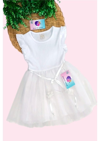 Kız Çocuk Tül Özel Gün Doğum Günü Günlük Prenses Elbise