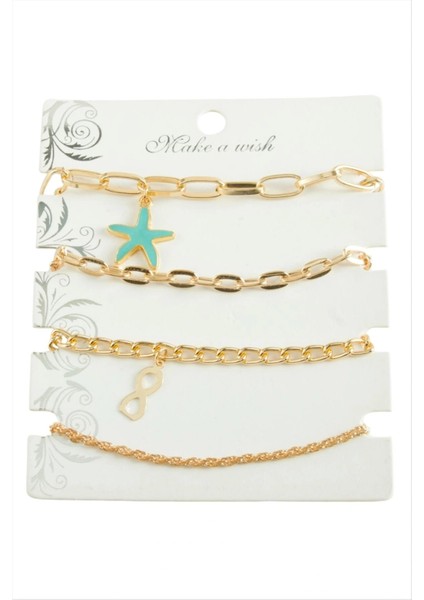 Buğz 4 Adet Deniz Yıldızı Trend Zincir Bileklik fiyatları